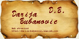 Darija Bubanović vizit kartica